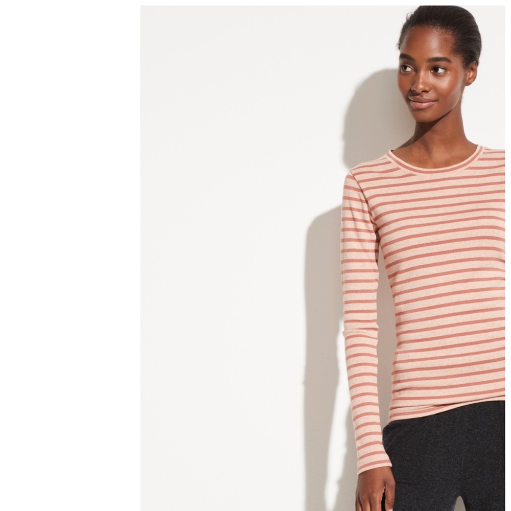Vince Feeder Stripe Long-Sleeve Crewneck Tee View 3